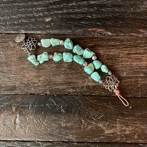 Turquoise and lotus bracelet